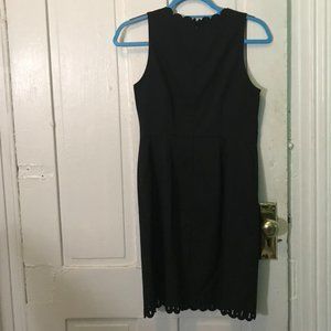 LOFT Black Sheath Dress with Laser Details